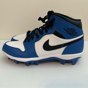 Nike Air Jordan 1 Mid TD Football Cleats Game Royal Blue Mens SZ 9.5 FJ6805-104